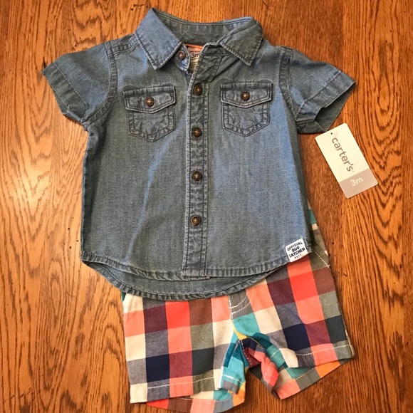 Carters 2-Piece 4th of July Top /& Denim Short Set 9M